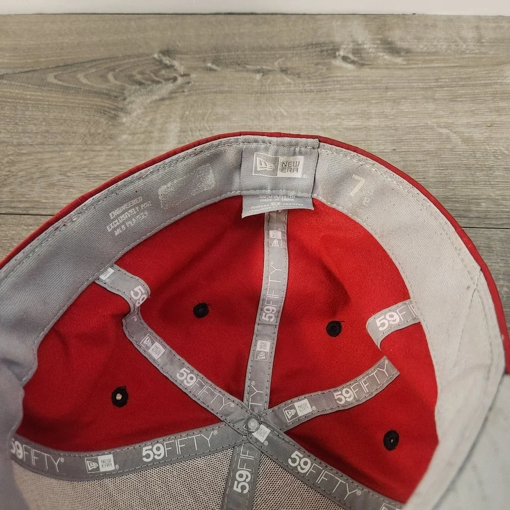 Boston Red Sox MLB 59Fifty New Era Gray Label Baseball Hat Cap Size 7-3/8 Fitted